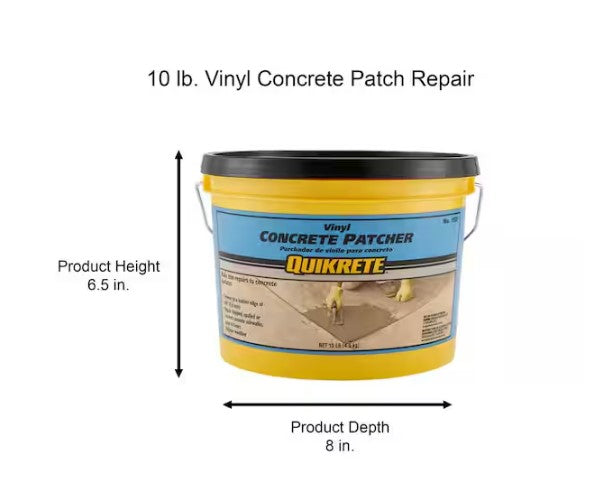 Vinyl Concrete Patch Repair Cement Crack Resistant Sidewalk Floor Steps 10 Lb.