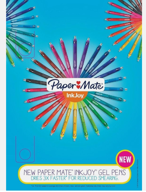 Paper Mate Gel Pen Fine Point Black Ink Pens 0.5mm Fine Tip Ergonomic Com 12 Pens