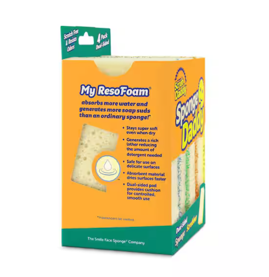 Sponge Daddy Dual Sided Sponge (4-Pack)