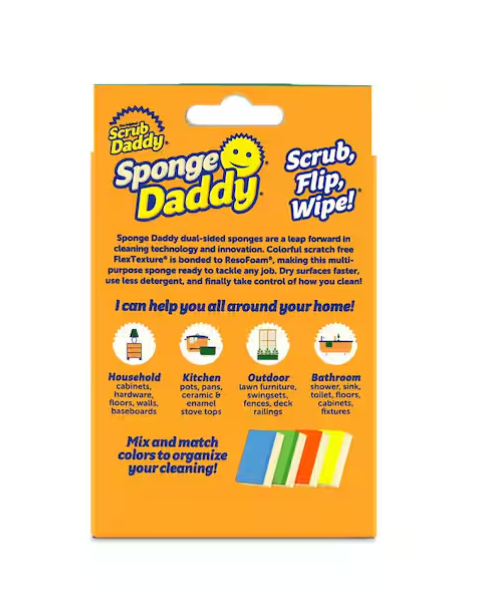 Sponge Daddy Dual Sided Sponge (4-Pack)