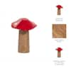 Liv & Skye Red 5 in. x 6 in. Wood Cylinder Toadstool Mushroom Figurine – Model #18275-01