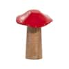 Liv & Skye Red 5 in. x 6 in. Wood Cylinder Toadstool Mushroom Figurine – Model #18275-01