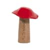 Liv & Skye Red 5 in. x 6 in. Wood Cylinder Toadstool Mushroom Figurine – Model #18275-01