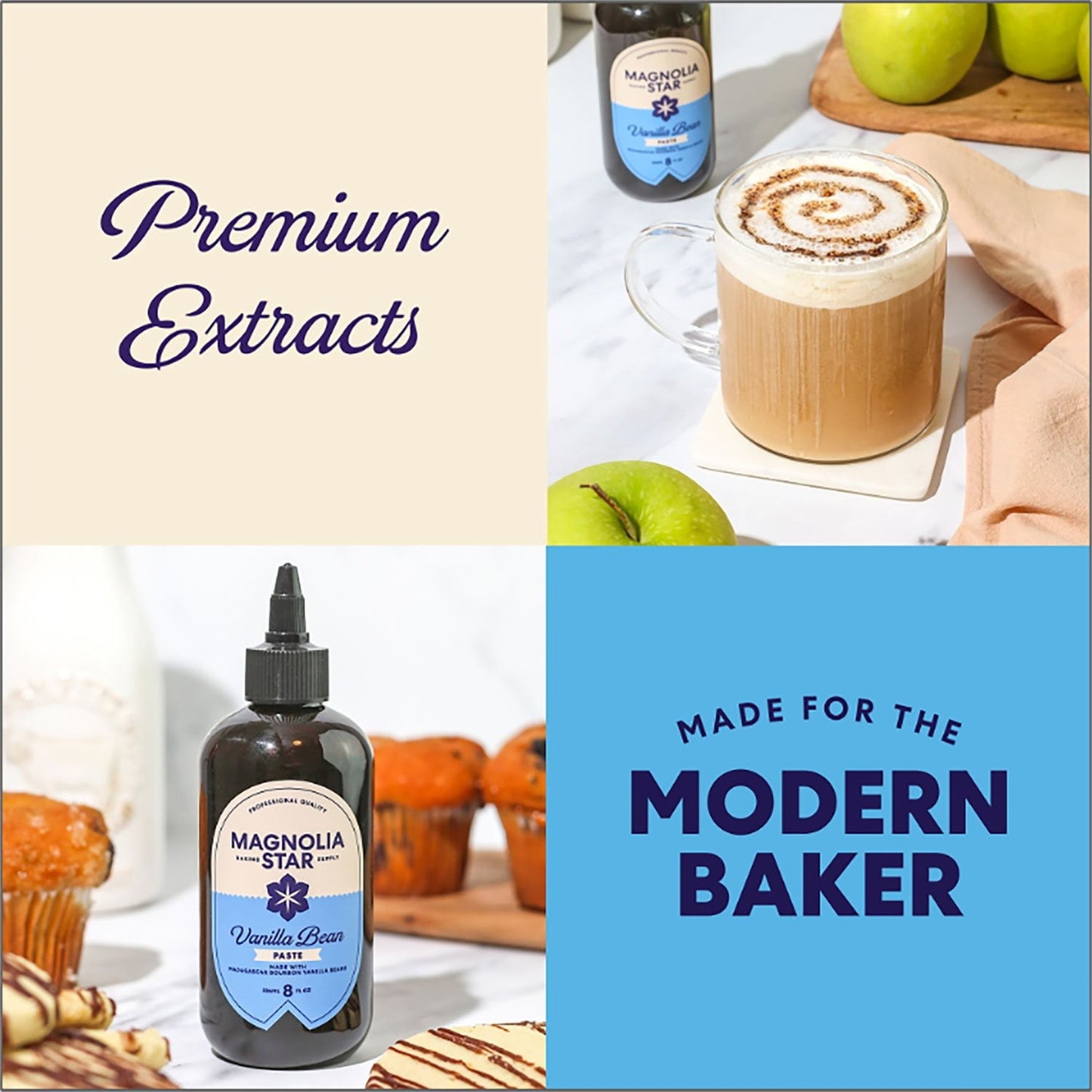 Magnolia Star Vanilla Bean Paste – 8 fl oz Squeeze Bottle