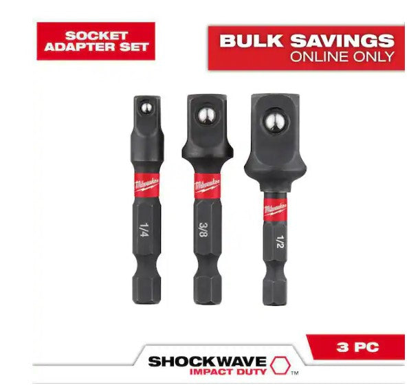 Shockwave Impact Duty 1/4 In. Hex Shank Socket Adapter Set (3-Piece)