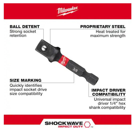 Shockwave Impact Duty 1/4 In. Hex Shank Socket Adapter Set (3-Piece)