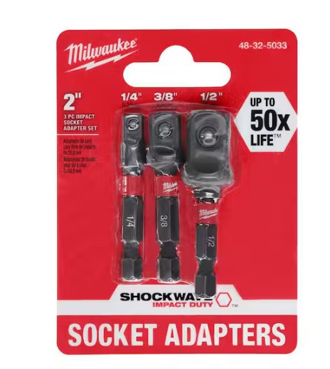Shockwave Impact Duty 1/4 In. Hex Shank Socket Adapter Set (3-Piece)