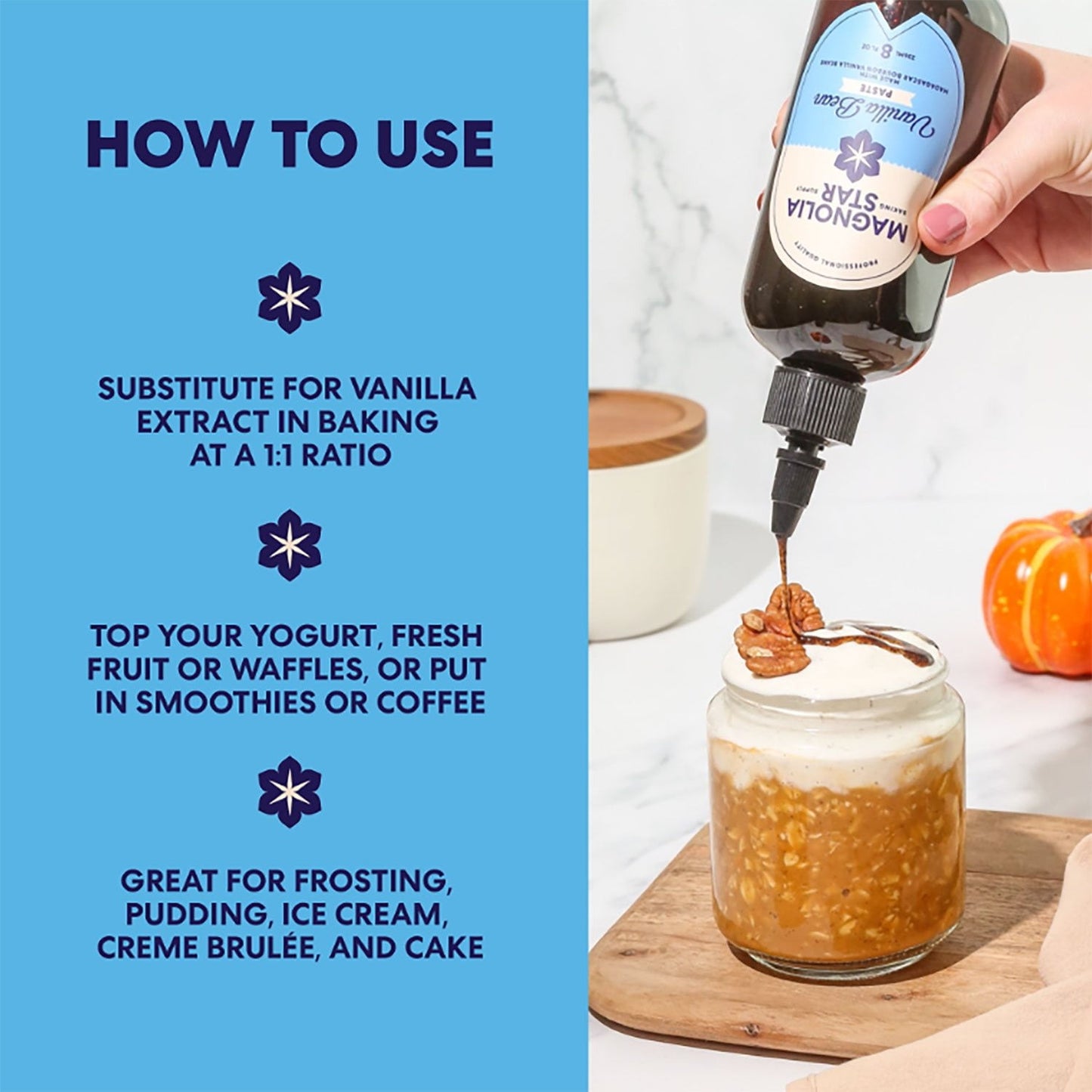 Magnolia Star Vanilla Bean Paste – 8 fl oz Squeeze Bottle