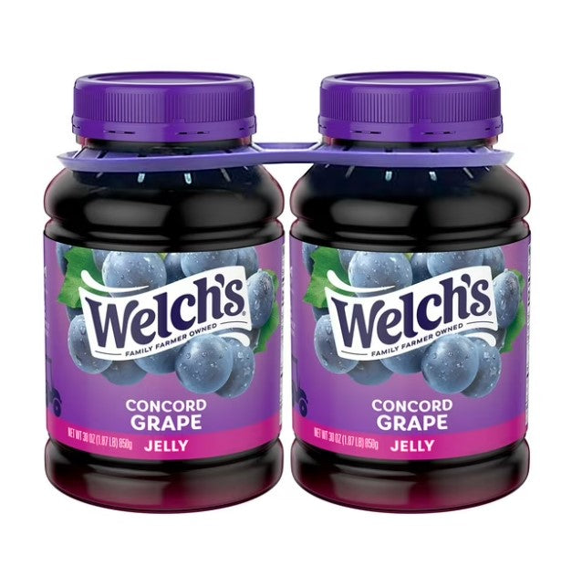 Welch’s Concord Grape Jelly – 30 oz Jars, 2-Pack Value Set