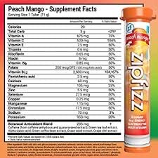 Zipfizz Energy Drink Mix, Hydration with B12 and Multi Vitamins, Peach Mango, 30 Count