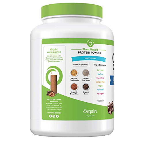 Orgain Organic Plant-Based Protein Powder, Creamy Chocolate Fudge, 2.74 Pound (0)