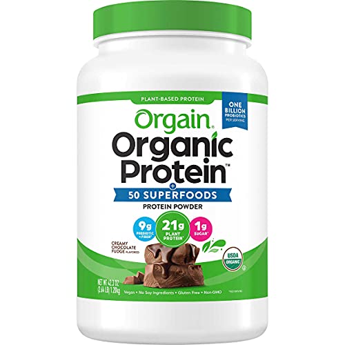 Orgain Organic Plant-Based Protein Powder, Creamy Chocolate Fudge, 2.74 Pound (0)