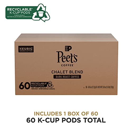 Peet's Coffee, Dark Roast K-Cup Pods for Keurig Brewers - Major Dickason's Blend 60 Count (6 Boxes of 10 K-Cup Pods) Packaging May Vary