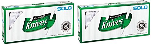 Solo White Heavyweight Knives, 500 Count (2 Pack)