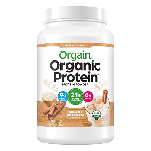 Orgain USDA Organic Plant Protein Powder, Creamy Horchata, Non-GMO Gluten Free Soy Free - 2.74-pounds