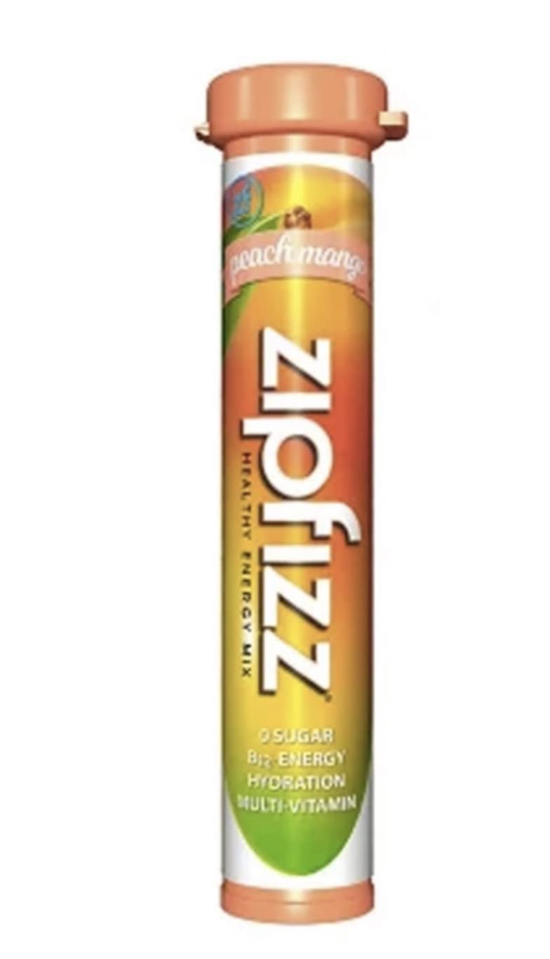 Zipfizz Energy Drink Mix, Hydration with B12 and Multi Vitamins, Peach Mango, 30 Count