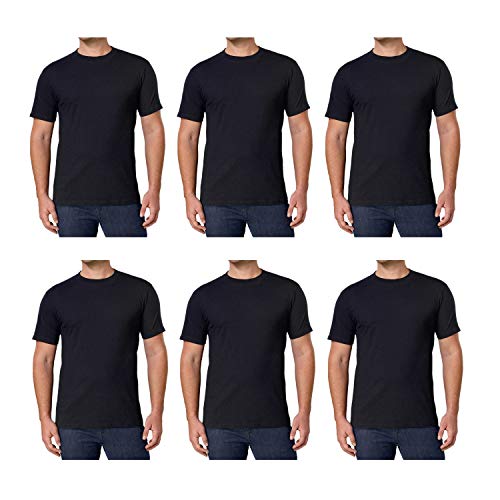 Kirkland Signature Men’s Crew Neck Tee, 6-Pack, Variety (XL, Black)