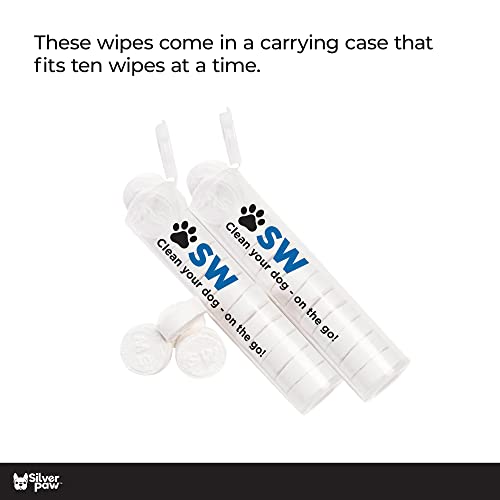 Silver Paw Expandable Pet Wipes, Toilet Paper Tablets for Dogs, Compressed Towels, Coin Tissue, Reusable & Fragrance Free, 720 per Pack, Includes 2 Carry Cases