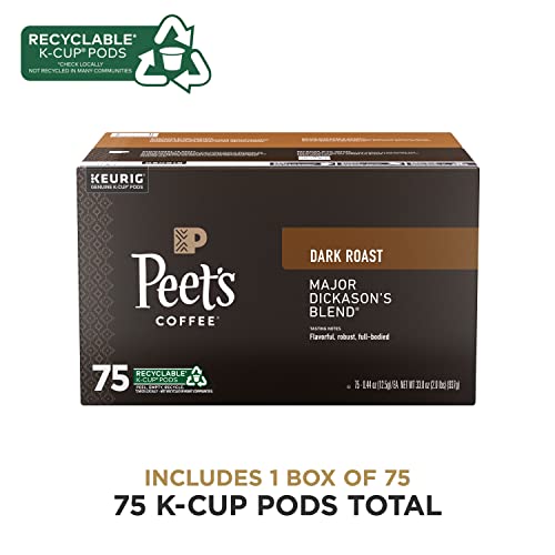 Peet's Coffee Major Dickason's Blend K-Cup Coffee Pods for Keurig Brewers, Dark Roast.