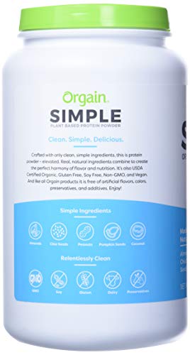 Orgain Organic Simple Protein Peanut Butter Cup Flavor Powder 32.16 Ounce