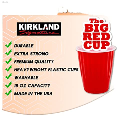 Kirkland Signature Chinet 18 Oz Red Plastic Cups (240Count),, ()