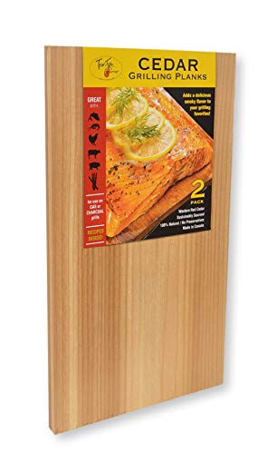 TrueFire Cedar Grilling Planks 7.25 x 16 (24-Pack) - Premium Sized Plank, Western Red Cedar, Made in Canada