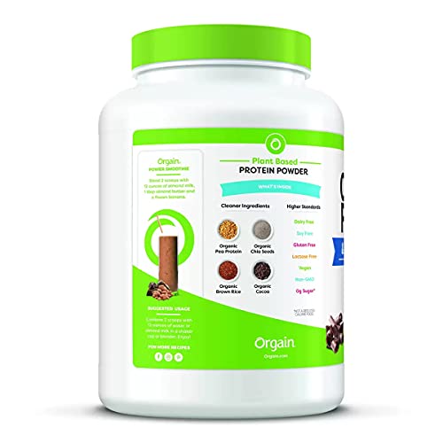 Orgain Organic Plant-Based Protein Powder, Creamy Chocolate Fudge, 2.74 Pound (0)