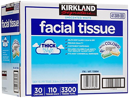 Kirkland Signature Facial Tissue, Lodge Pack - 110 ct - 30 pk