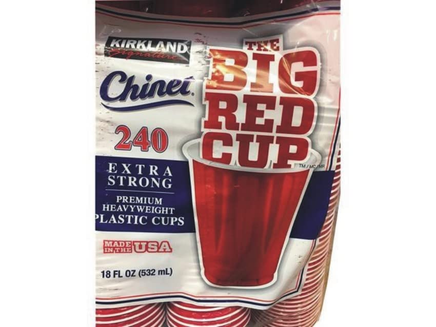 Kirkland Signature Chinet 18 Oz Red Plastic Cups (240Count),, ()