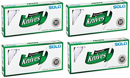 Solo White Heavyweight Knives, 500 Count (4 Pack)