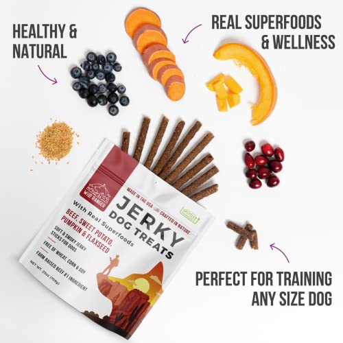 Wild Ranger Jerky Dog Treats - Premium All Natural Soft Jerky Chew Sticks for Dogs - Healthy, Natural, Grain Free Dog Treats Made in The USA