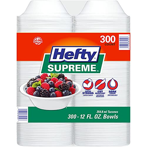 Hefty Supreme Foam Bowls Heavyweight, 12 oz. (300 ct.) (Pack of 6)