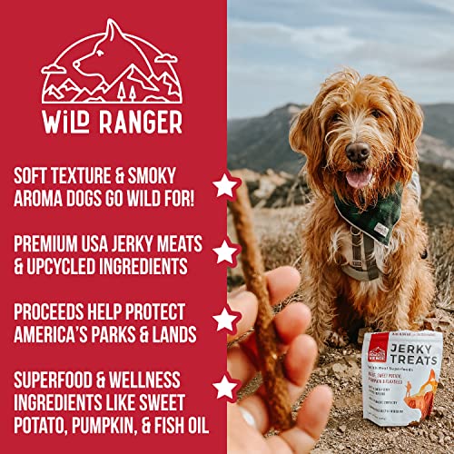 Wild Ranger Jerky Dog Treats - Premium All Natural Soft Jerky Chew Sticks for Dogs - Healthy, Natural, Grain Free Dog Treats Made in The USA