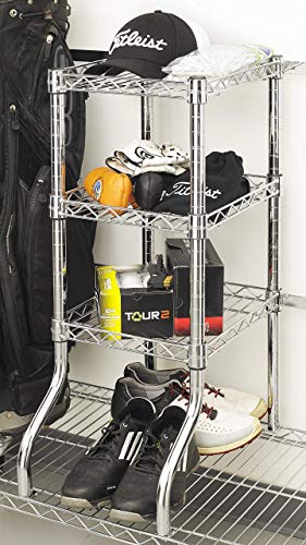 SafeRacks Golf Equipment Organizer Rack, Golf Bag Storage Rack for Garage, Heavy-Duty Organization and Storage w/Steel Wire Shelf, Golf Garage Shelving Fits 2 XL Bags & Accessories