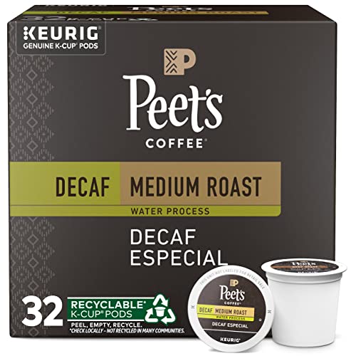 Peet's Coffee, Medium Roast Decaffeinated Coffee K-Cup Pods for Keurig Brewers - Decaf Especial 60 Count (6 Boxes of 10 K-Cup Pods) Packaging May Vary