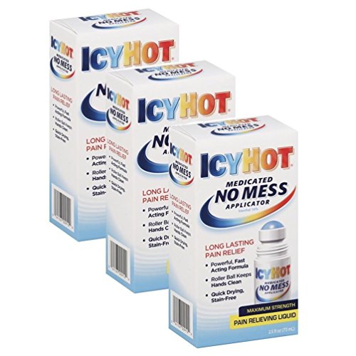 Icy Hot Medicated No Mess Applicator, Max-Strength, 2.5 Ounce (Pack of 3)